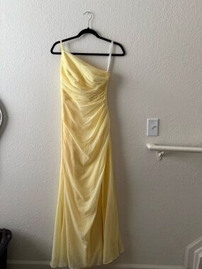 JJs House One-Shoulder Yellow Evening Dress